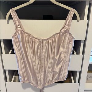 Satin Corset Top in Light Pink